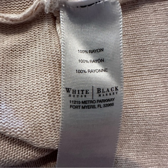 NWOT White House Black Market Cream Knit 3/4 Sleeve Sweater w/ Gold Blings S: M - Picture 8 of 11